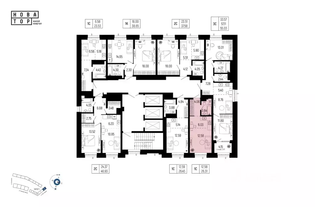 1-к кв. Башкортостан, Уфа Глумилино-1 мкр, Новатор жилой комплекс ... - Фото 2