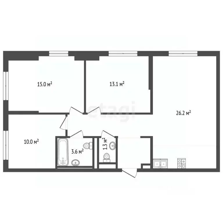 3-к кв. Москва Полярная ул., 27к6 (80.0 м) - Фото 2