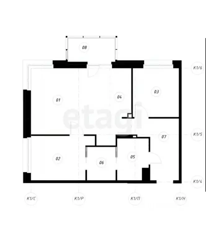 3-к кв. Татарстан, Казань ул. Гаврилова, 7к1 (63.51 м) - Фото 2