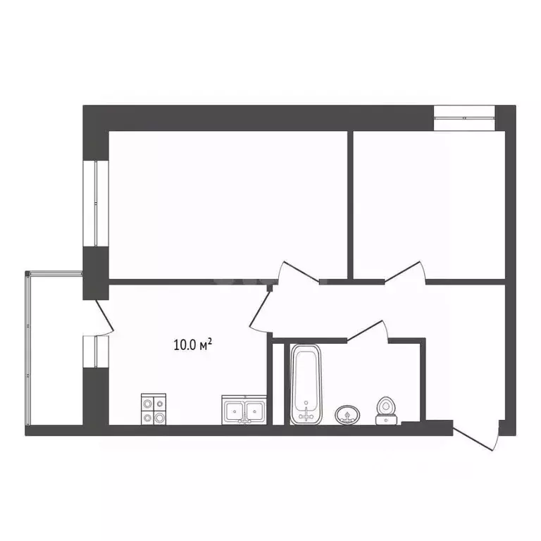 2-к кв. Ямало-Ненецкий АО, Новый Уренгой Дружба мкр, 4/3 (52.0 м) - Фото 1