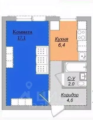1-к кв. Свердловская область, Среднеуральск Набережная ул., 8 (30.0 м) - Фото 1