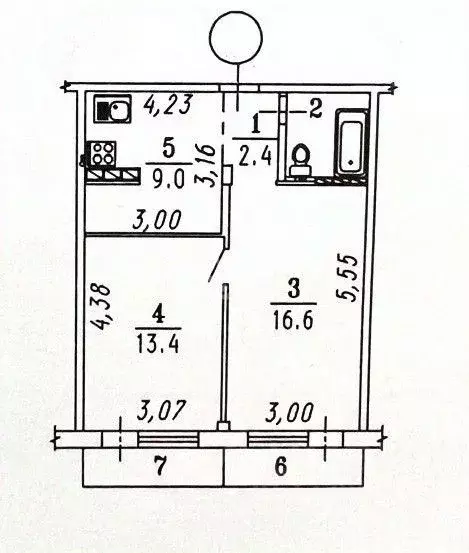 2-к кв. Омская область, Омск ул. Дианова, 31А (44.7 м) - Фото 1