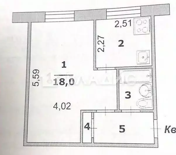 1-к кв. Белгородская область, Белгород ул. Попова, 30 (30.6 м) - Фото 2
