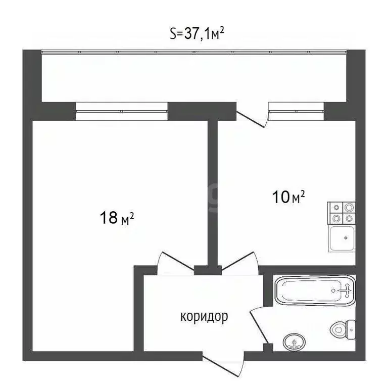 1-к кв. Вологодская область, Вологда наб. 6-й Армии, 5 (37.1 м) - Фото 2