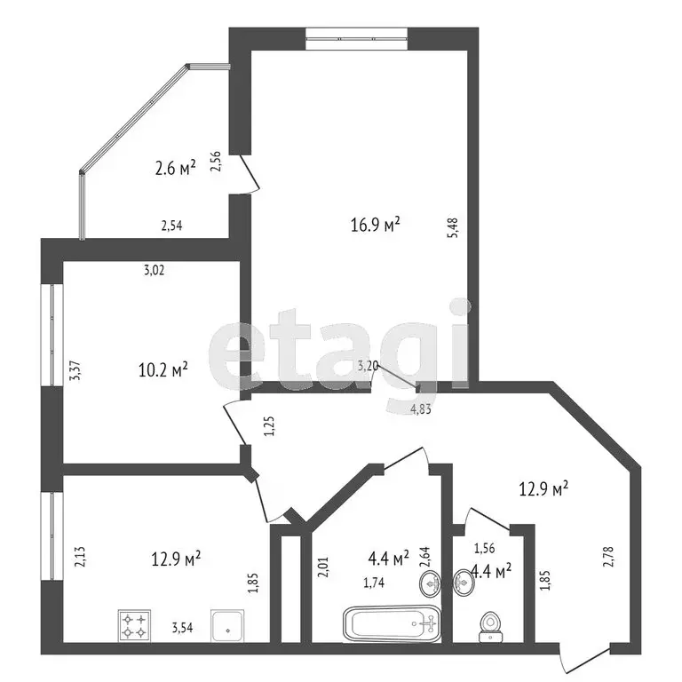 2-комнатная квартира: Омск, Пригородная улица, 29/2 (55.2 м) - Фото 0
