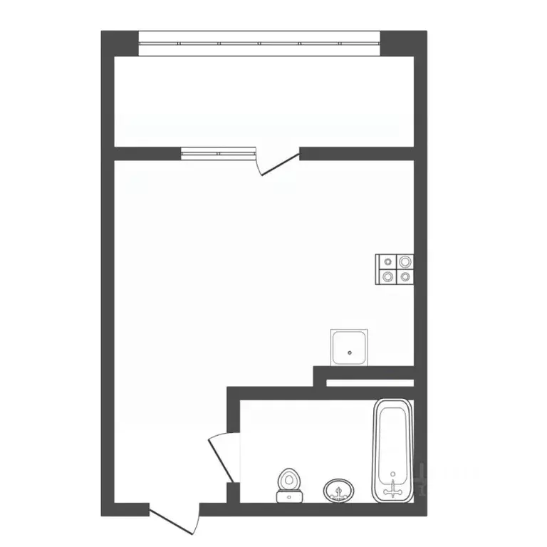 Студия Тюменская область, Тюмень ул. Эльвиры Федоровой, 1 (28.6 м) - Фото 2