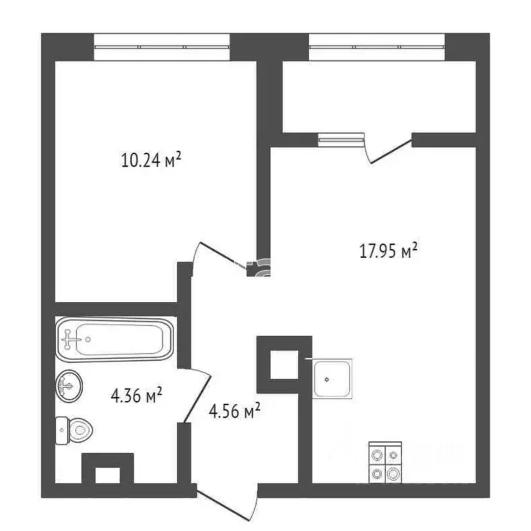 1-к кв. Тюменская область, Тюмень ул. Первооткрывателей, 10 (37.0 м) - Фото 1