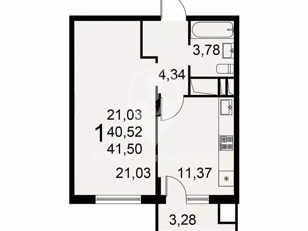 1-комнатная квартира: Рязань, Парковый проспект, 1 (43 м) - Фото 0