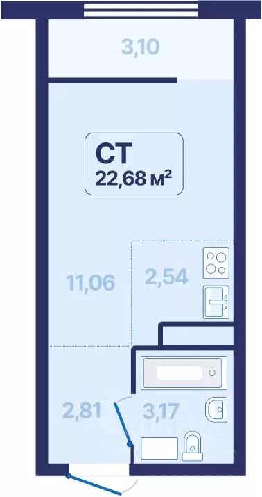 Студия Свердловская область, Екатеринбург просп. Космонавтов, 9 (22.68 ... - Фото 1