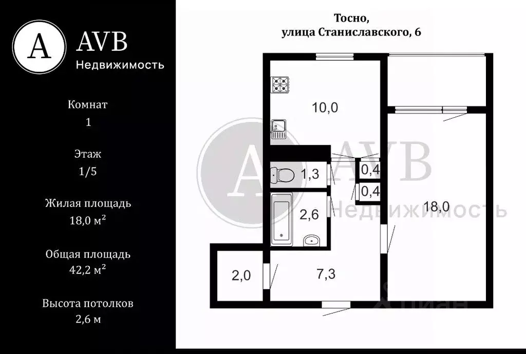 1-к кв. Ленинградская область, Тосно г. Тосненский район, Тосненское ... - Фото 2