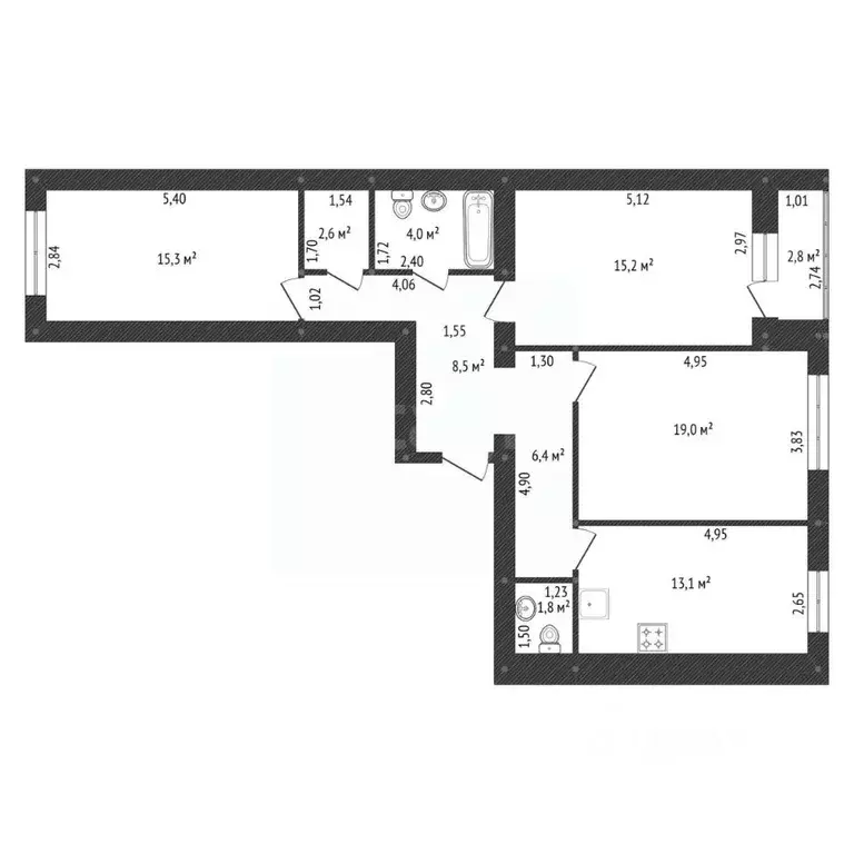 4-к кв. Башкортостан, Уфа ул. Гафури, 56 (85.9 м) - Фото 1