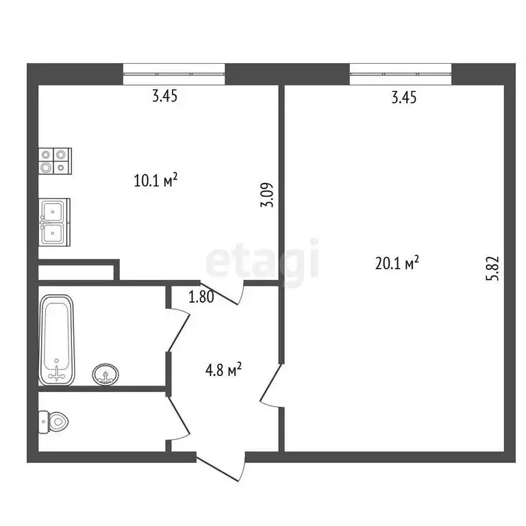 1-комнатная квартира: Санкт-Петербург, Комендантский проспект, 17к2 ... - Фото 1