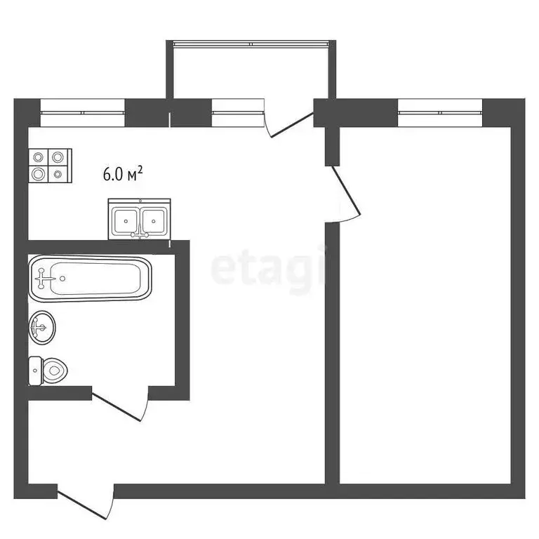 1-комнатная квартира: Самара, Олимпийская улица, 17 (31.3 м) - Фото 1