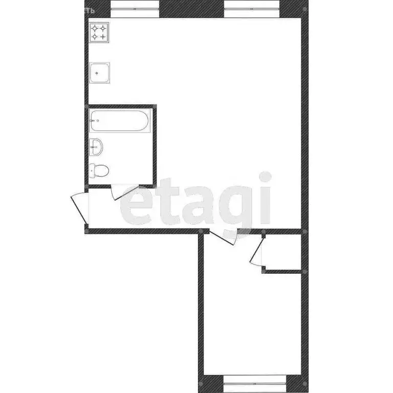 2-комнатная квартира: Абакан, улица Ленинского Комсомола, 9 (45 м) - Фото 0