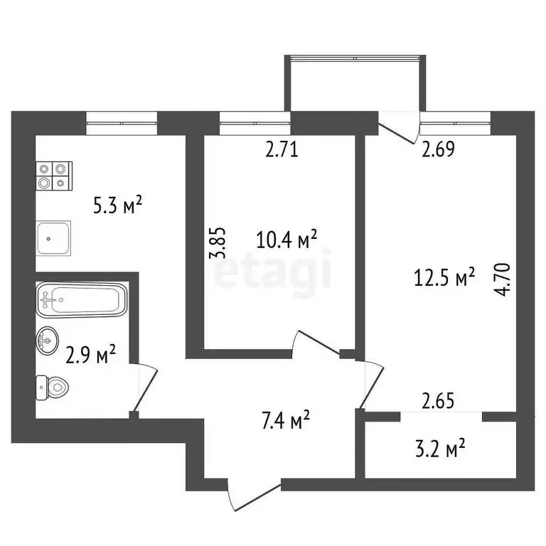 2-комнатная квартира: Ярославль, улица Урицкого, 67 (43.4 м) - Фото 0
