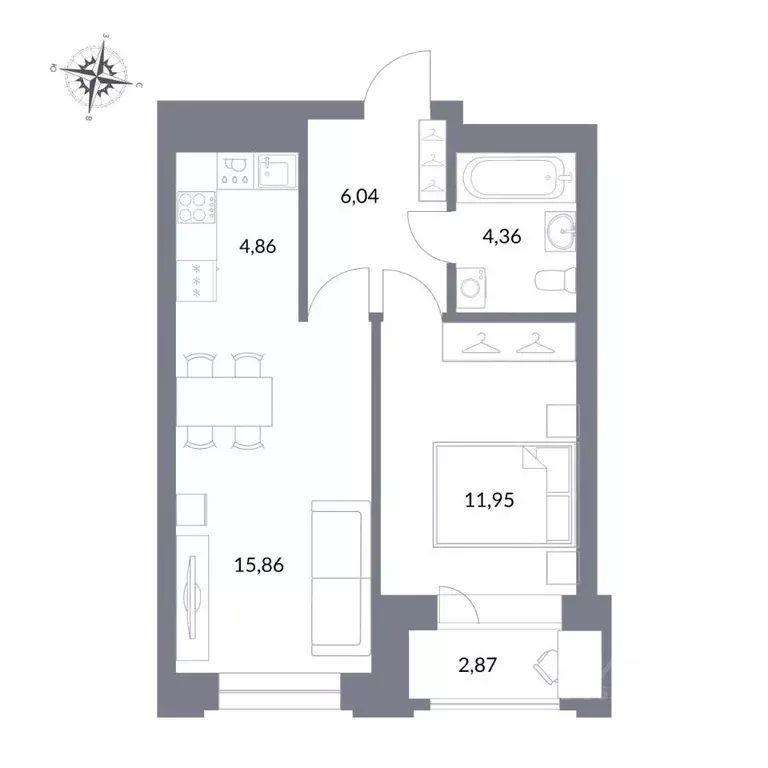 2-к кв. Новосибирская область, Новосибирск ул. Державина, 50 (46.0 м) - Фото 0