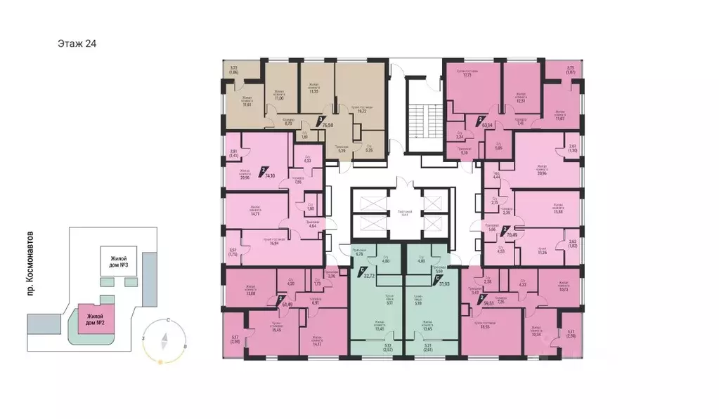 2-к кв. Свердловская область, Екатеринбург просп. Космонавтов, 100 ... - Фото 2