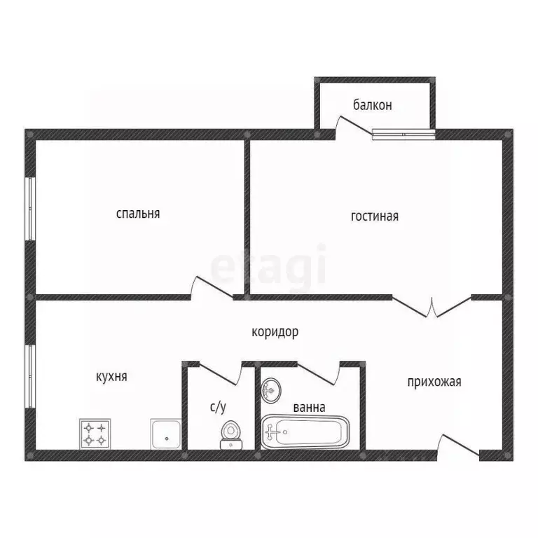2-к кв. Смоленская область, Починковский муниципальный округ, д. ... - Фото 2