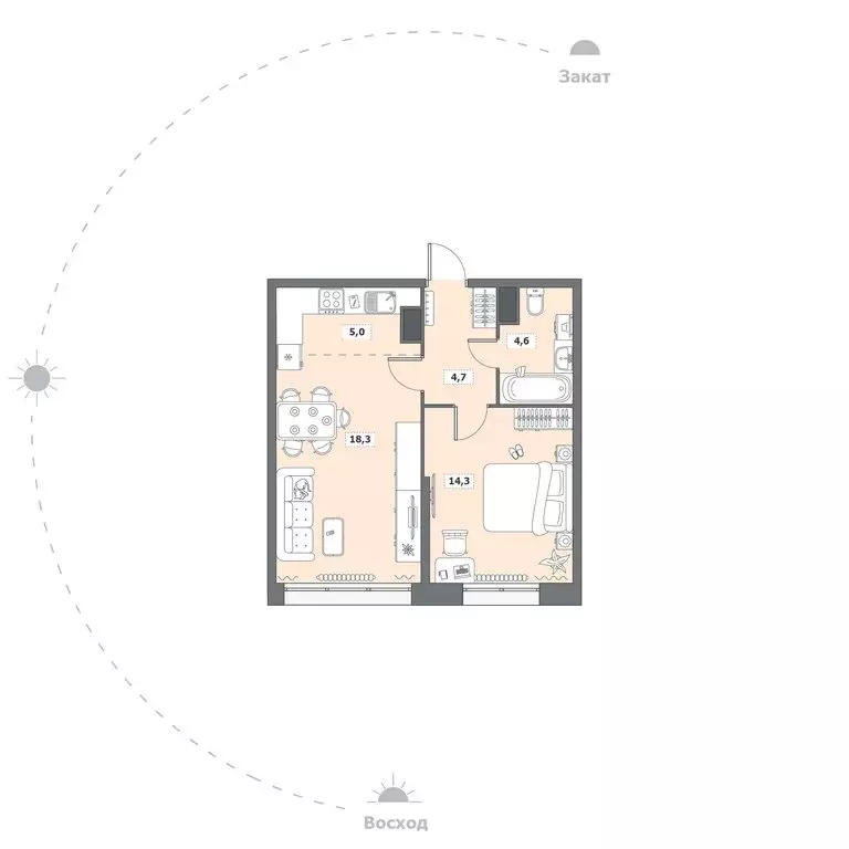 1-комнатная квартира: Череповец, Октябрьский проспект, 96 (46.9 м) - Фото 1