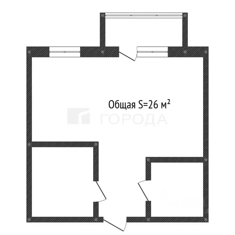 Студия Алтайский край, Барнаул ул. Сергея Семенова, 27к2 (26.0 м) - Фото 2