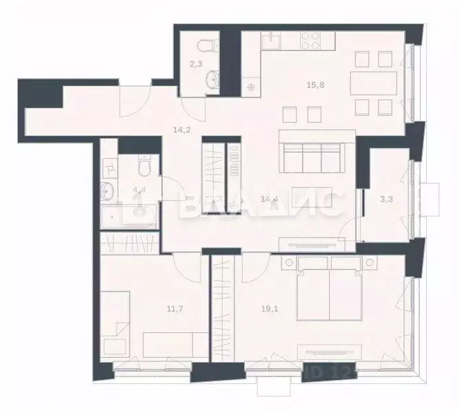 3-к кв. Пензенская область, Пенза ул. Мира, 46 (83.6 м) - Фото 1