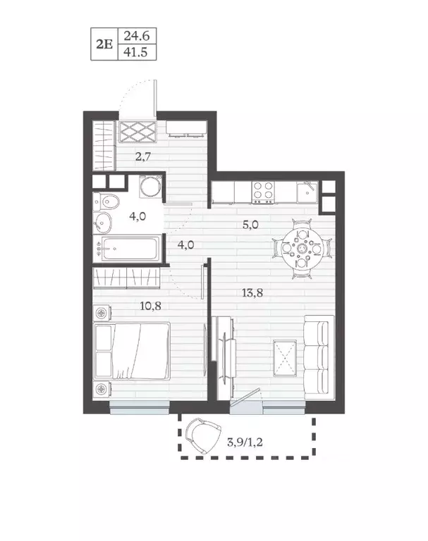 2-к кв. Дагестан, Дербент ул. Сальмана (41.44 м) - Фото 1
