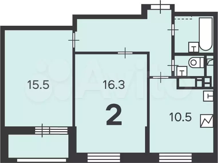 Аукцион: 2-к. квартира, 56,6 м, 11/15 эт. - Фото 0