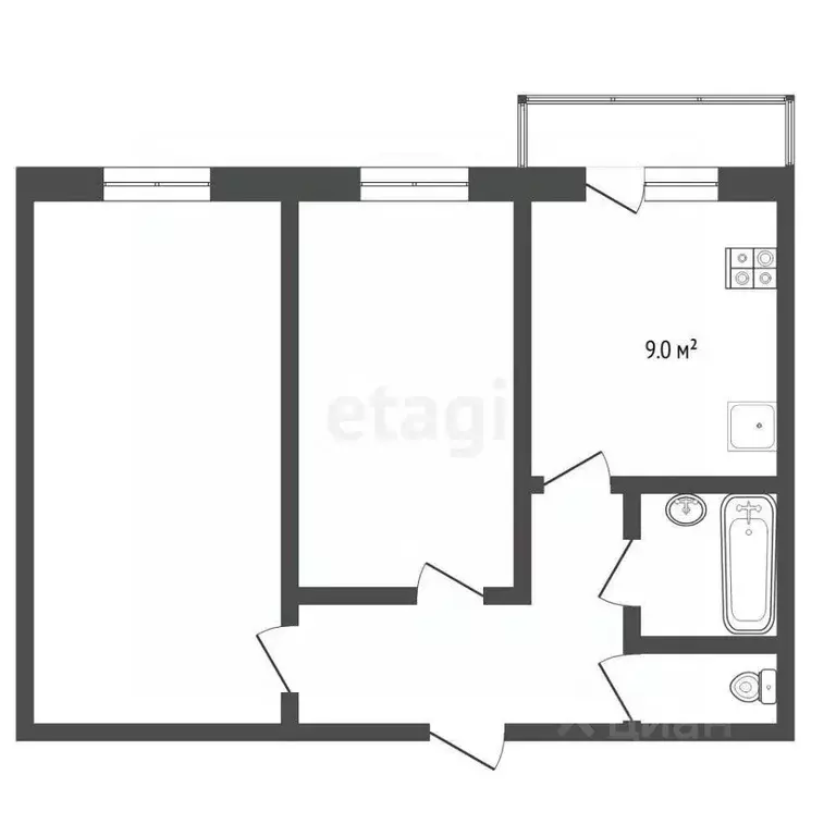 2-к кв. Тюменская область, Тюмень Мелиораторов мкр, ул. Голышева, 4 ... - Фото 0