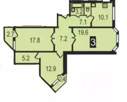 3-к кв. Москва ул. Адмирала Лазарева, 50К1 (85.0 м) - Фото 2