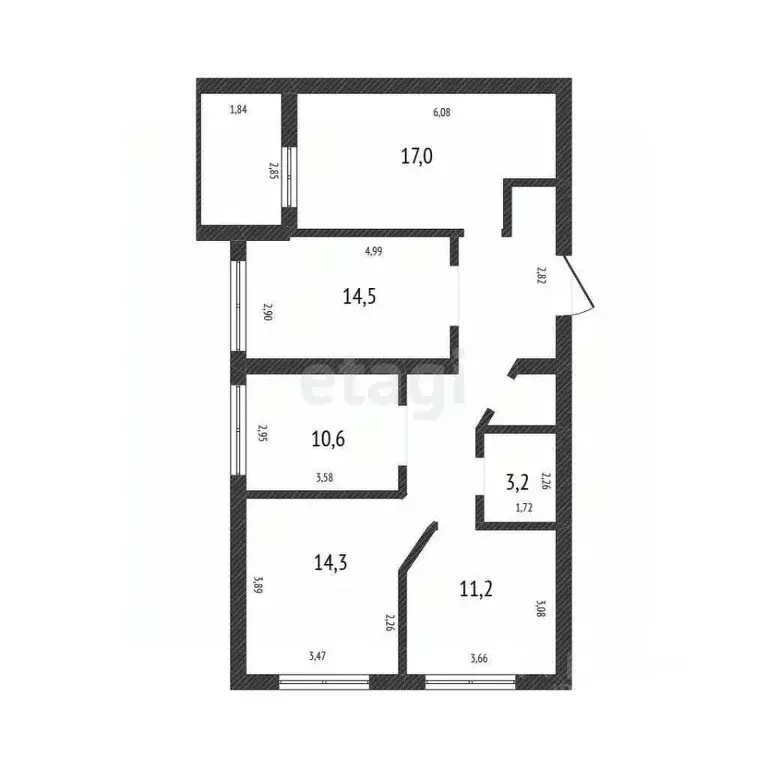 4-к кв. Ставропольский край, Ставрополь ул. Чехова, 67 (87.0 м) - Фото 2