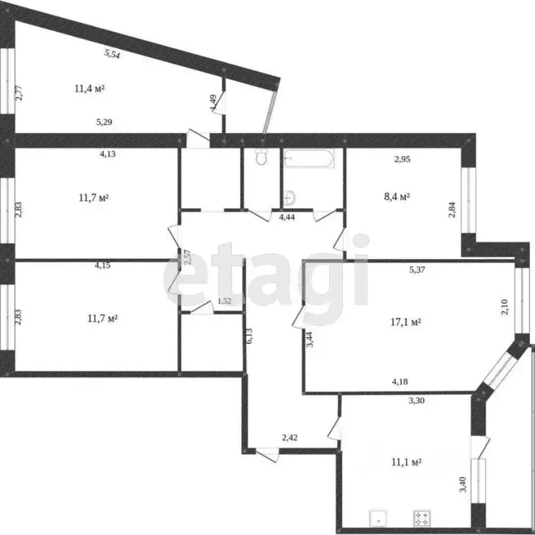 5-к кв. Ханты-Мансийский АО, Сургут ул. Энергетиков, 1/1 (112.7 м) - Фото 1