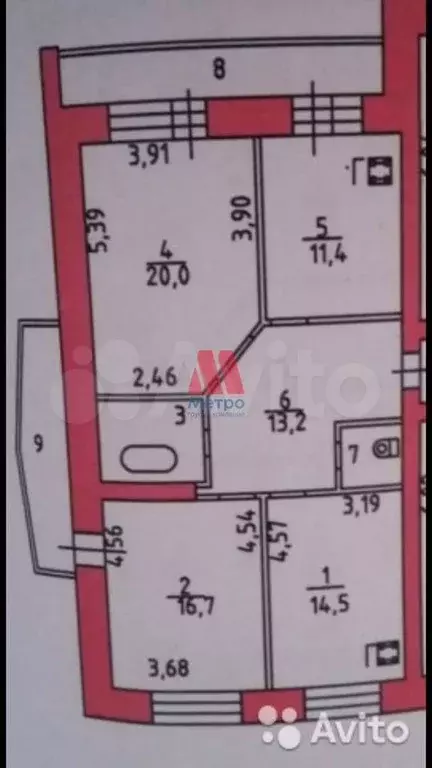 3-к. квартира, 81,9 м, 7/9 эт. - Фото 0