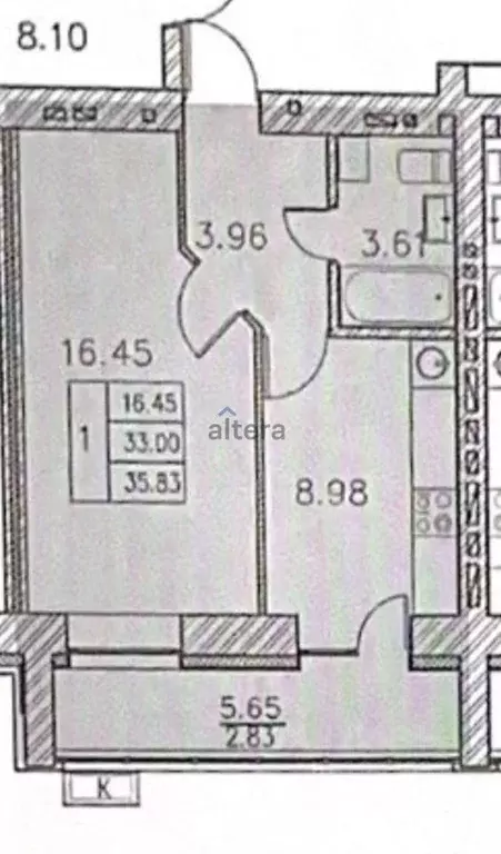 1-к кв. татарстан, казань ул. азата аббасова, 10 (36.0 м) - Фото 1