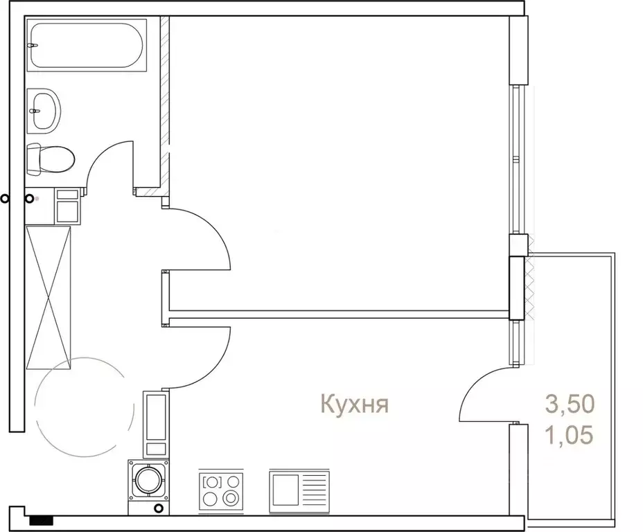 1-к кв. Калининградская область, Светлогорск Олимпийский бул., 4 (46.0 ... - Фото 1