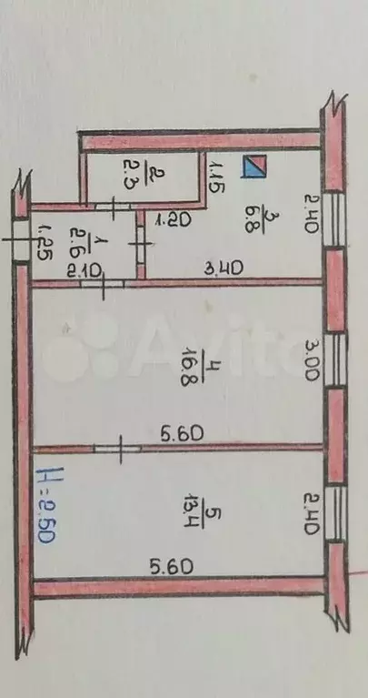 2-к. квартира, 41,9 м, 1/2 эт. - Фото 0