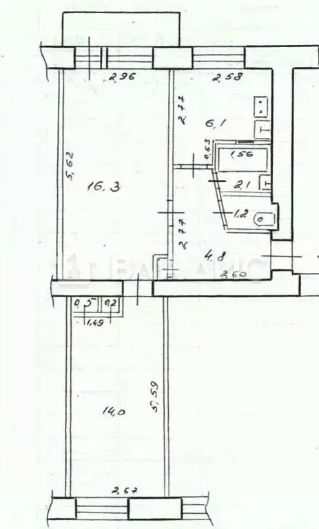2-к кв. Карелия, Кондопога просп. Калинина, 4 (45.4 м) - Фото 1