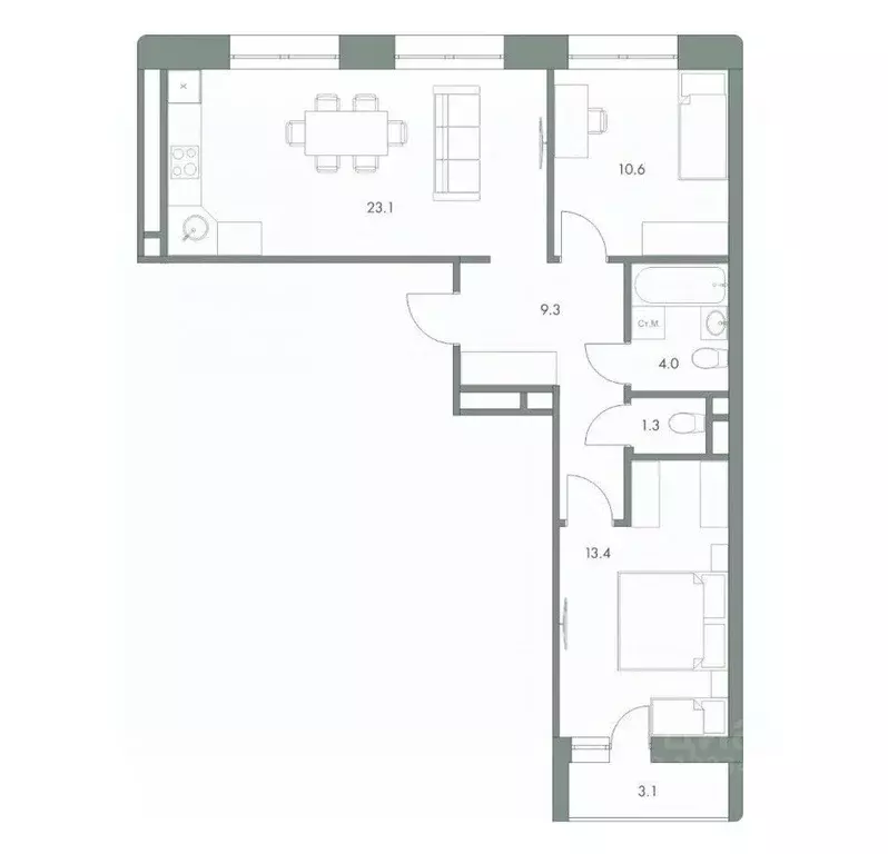 2-к кв. Ханты-Мансийский АО, Ханты-Мансийск Красноармейская ул., 45 ... - Фото 0