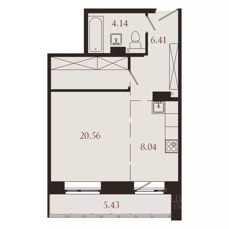 1-к кв. Иркутская область, Иркутск Советская ул., 115/1 (44.58 м) - Фото 1