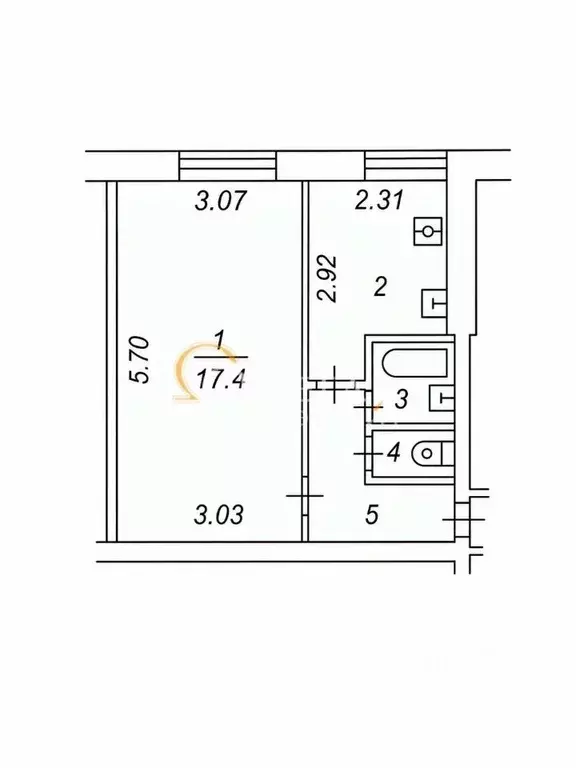 1-к кв. Москва 1-я Хуторская ул., 7 (31.0 м) - Фото 2