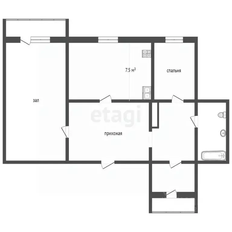 3-к кв. Владимирская область, Муром Владимирская ул., 7 (70.5 м) - Фото 1
