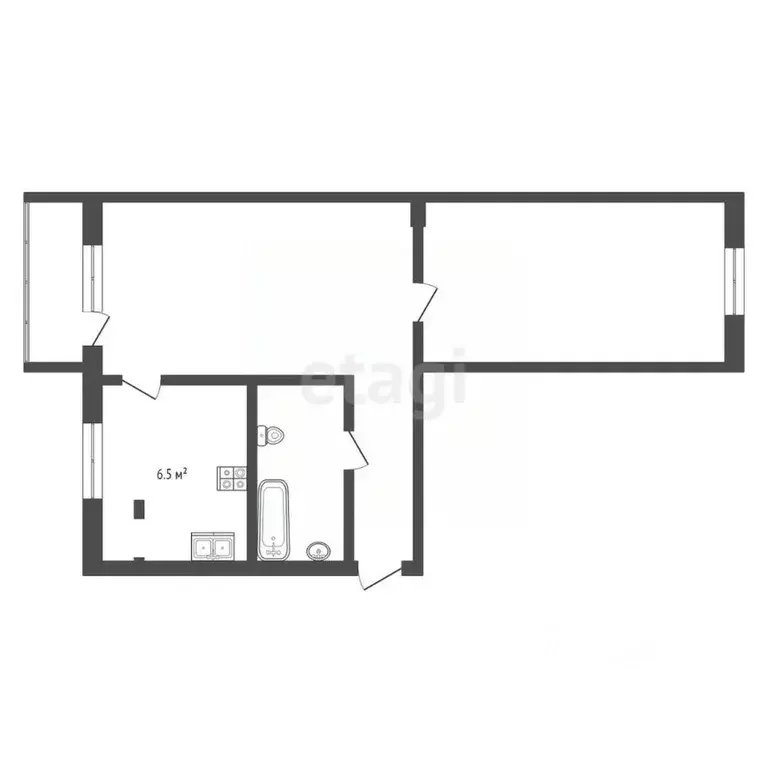 2-к кв. Омская область, Омск Городок Нефтяников мкр, ул. 50 лет ... - Фото 2