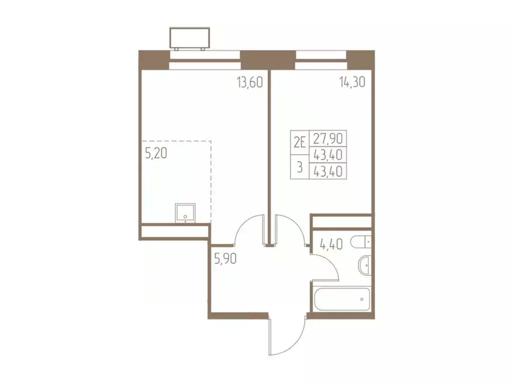 2-к кв. Московская область, Пушкино Фабрикант жилой комплекс, 1 (43.4 ... - Фото 1