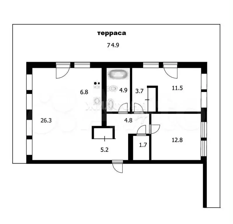 3-к. квартира, 153,1 м, 8/9 эт. - Фото 0