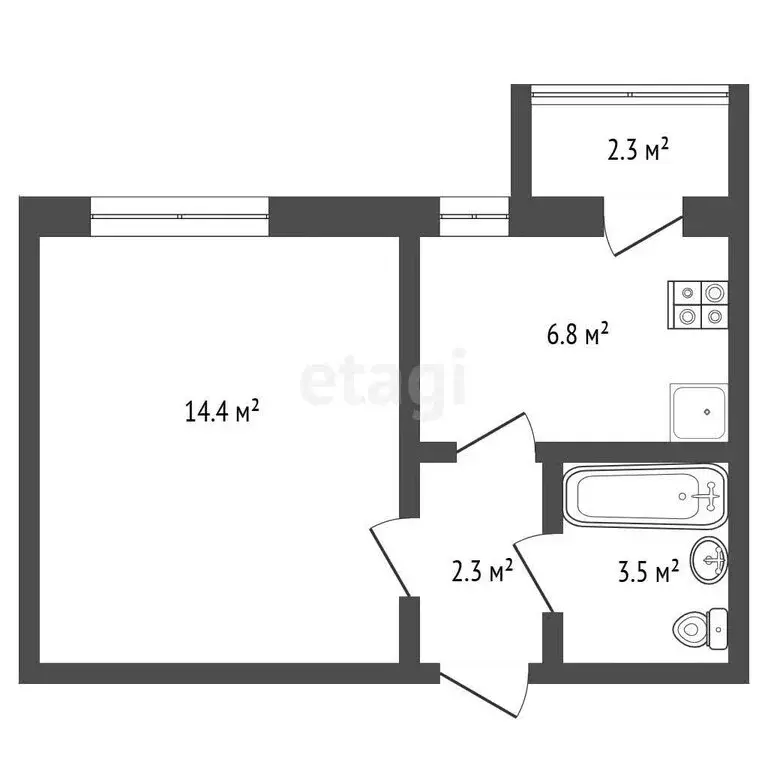 1-комнатная квартира: посёлок городского типа Богандинский, улица ... - Фото 1