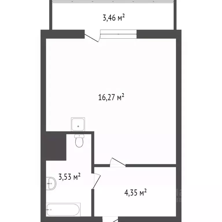 Студия Красноярский край, Красноярск Нанжуль-Солнечный мкр, ул. ... - Фото 1
