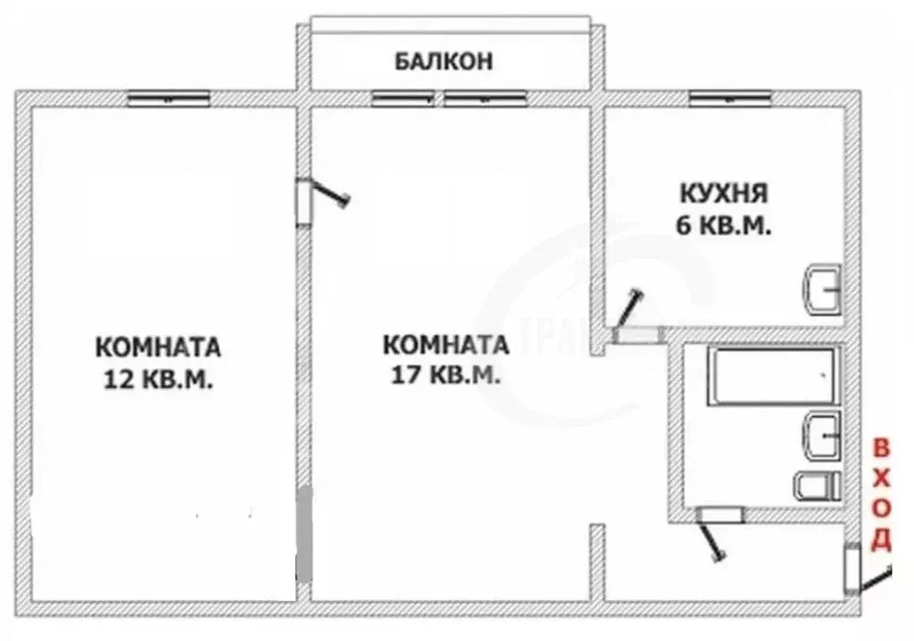 2-комнатная квартира: Воронеж, улица Моисеева, 3 (43.4 м) - Фото 1