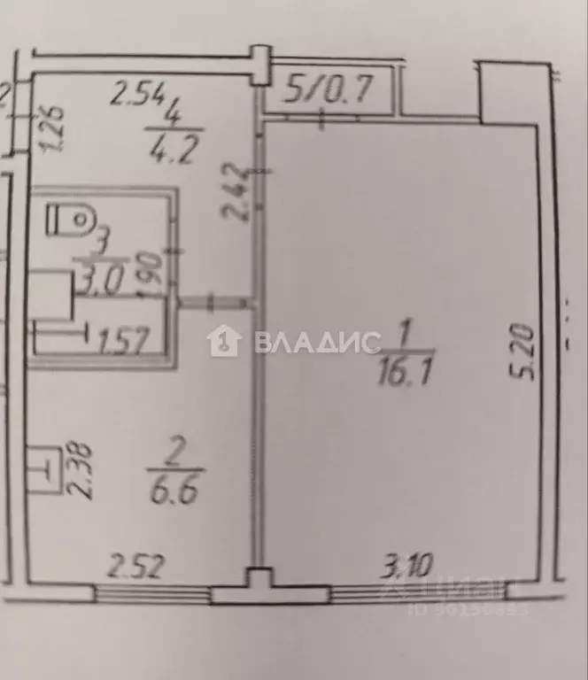 1-к кв. Карелия, Петрозаводск ул. Репникова, 19 (30.6 м) - Фото 2