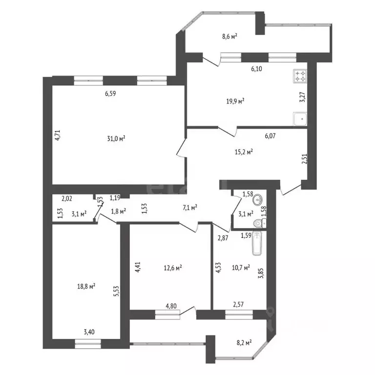 3-к кв. Башкортостан, Уфа ул. Мингажева, 121/2 (143.3 м) - Фото 2