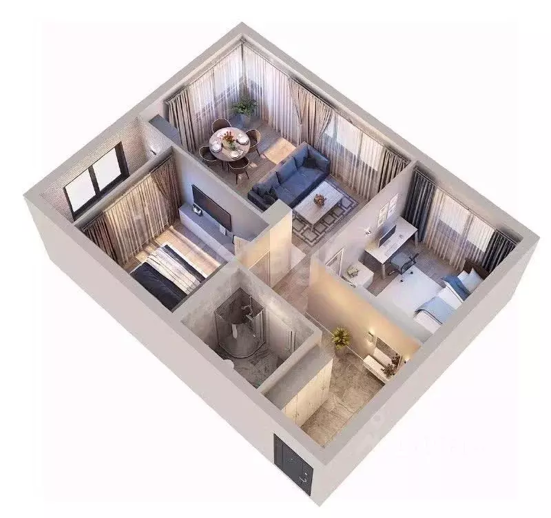 3-к кв. Татарстан, Казань ул. Новаторов, 8А (61.0 м) - Фото 2