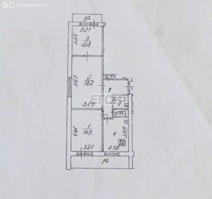 3-комнатная квартира: Москва, Большая Черёмушкинская улица, 26к3 (63.6 ... - Фото 1